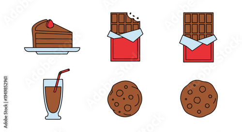 Chocolate Dessert Line art minimal creative abstract illustration
