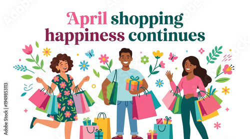 Happy Shoppers Celebrating April Shopping Event