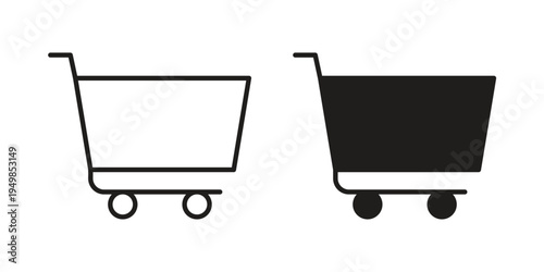 Shopping trolley icon symbol collection for web design. Icon Element For Design
