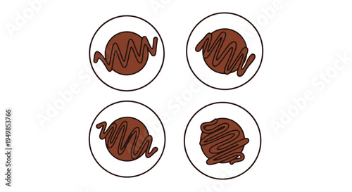 Chocolate Drizzle Plate Line dynamic vibrant abstract color vector