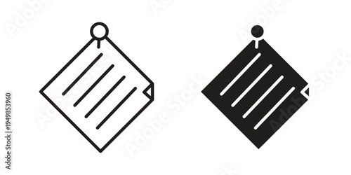 Sticky note icon symbol collection for web design. Icon Element For Design