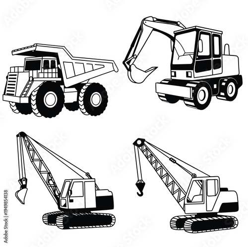 Mining Dump Truck and Crawler Excavator