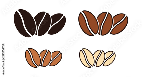 Coffee Beans Line art vector clean vibrant abstract color illustration