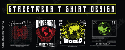 Urban Streetwear T-Shirt Design Bundle – Modern Graffiti Typography Graphic Pack