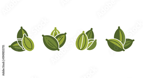 Cardamom Green Line art vector minimal bold abstract color
