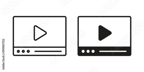 Video tutorial icon symbol collection for web design. Icon Element For Design