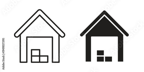 Warehouse icon symbol collection for web design. Icon Element For Design