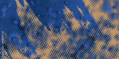Abstract Blue Halftone Texture With 3D Dots and Digital Pattern for Backgrounds