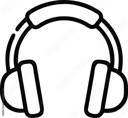 Line Icon vector of headphones with comfort headband audio