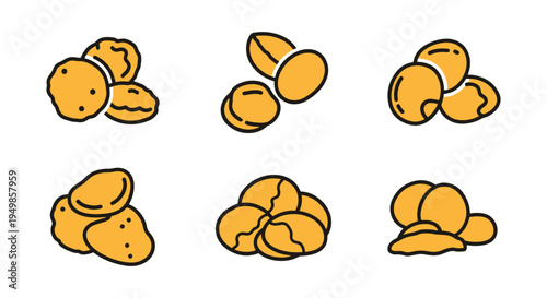 Cornflakes Line art vector bold creative abstract illustration