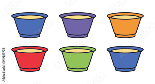 Custard Cup Line art vector dynamic fluid abstract color illustration