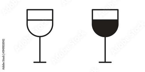 Wine glass icon symbol collection for web design. Icon Element For Design