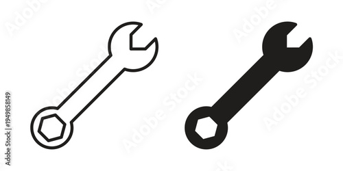 Wrench icon symbol collection for web design. Icon Element For Design