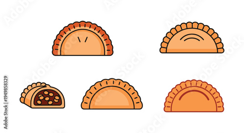 Cornish Pasty Line art vector creative soft abstract color