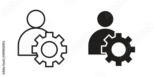 Admin icon element for graphic designs. line and flat symbols