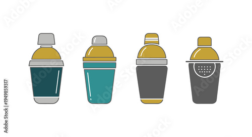 Cocktail Shaker Line art soft elegant abstract illustration