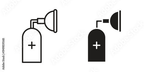 Anesthesia icon element for graphic designs. line and flat symbols