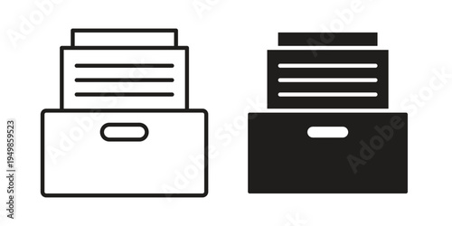 Archives icon element for graphic designs. line and flat symbols