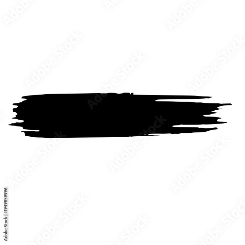 Simple black horizontal brush stroke banner, ideal for text overlay, highlight, and graphic design elements.