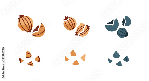 Coriander Seeds Crushed Line clean minimal abstract tone vector