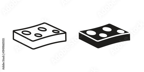 Bath sponge icon element for graphic designs. line and flat symbols
