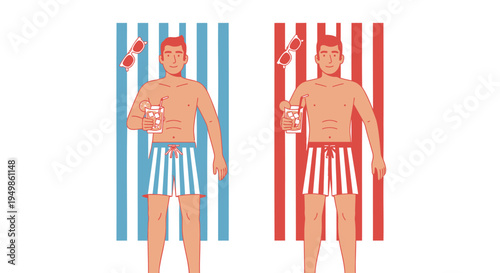 Vector illustration of 2 wrestlers with boxing gloves
