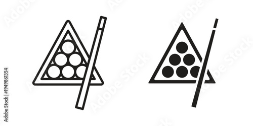 billiards icon element for graphic designs. line and flat symbols