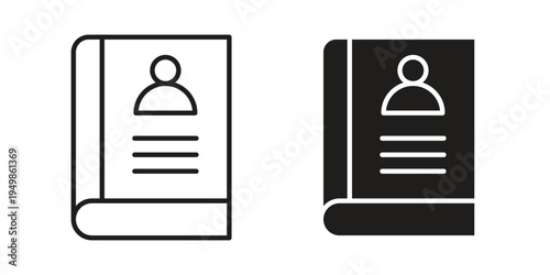 Biography icon element for graphic designs. line and flat symbols