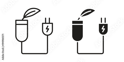 Biomass energy icon element for graphic designs. line and flat symbols