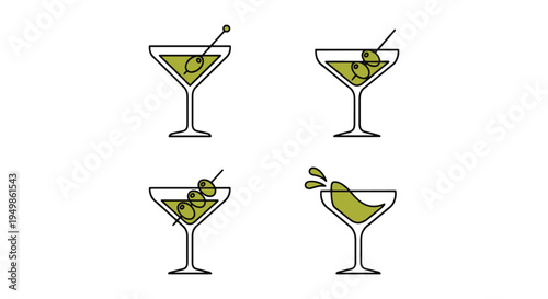 Dirty Martini Line art vector minimal creative abstract