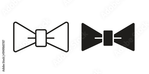 Bow Tie icon element for graphic designs. line and flat symbols