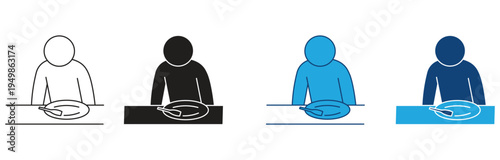 Eating Disorder icon Set Multiple Style Collection. Vector illustration.