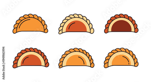 Curry Puff Line art vector modern artistic abstract