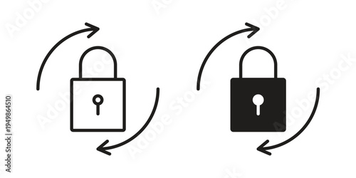 Change Password icon element for graphic designs. line and flat symbols
