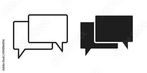 Chat bubble icon element for graphic designs. line and flat symbols