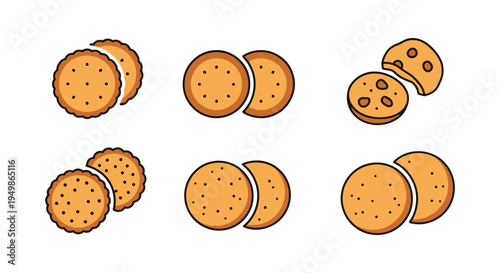 Cheese Crackers Line art dynamic vibrant abstract color vector