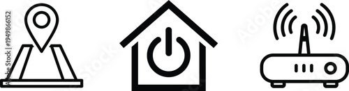 Smart home and internet connectivity icons