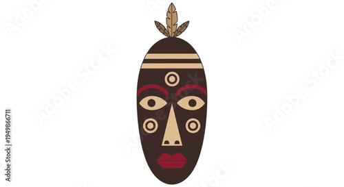Decorative tribal face mask design.