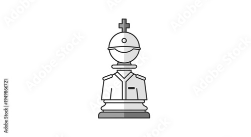 Detailed Drawing of a Chess Piece.