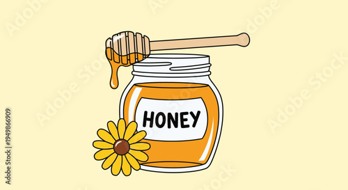 Honey in a glass jar 22.