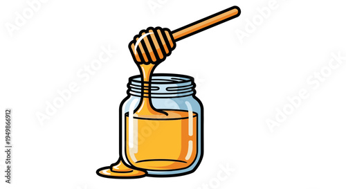 Honey in a glass jar 16.