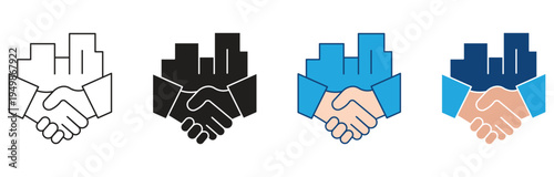 B2b icon Set Multiple Style Collection. Vector illustration.