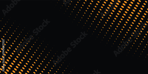 Abstract Black and Gold Halftone Dot Pattern Background