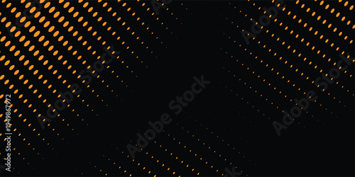 Abstract Black and Gold Halftone Dot Pattern Background