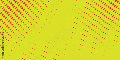 Retro Pop Art Halftone Pattern with Red Dots on Yellow Background