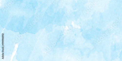 abstract watercolor scraped grungy background, Modern and paper texture design with sky blue cloud paint brush, Hand painted light blue background with watercolor.