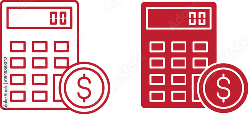 Calculators and coins for financial calculations and money management