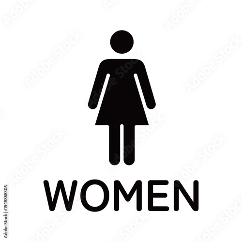 女子トイレ・WOMENの文字入りアイコン
