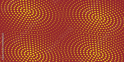 Abstract Red and Yellow Radial Halftone Pattern Background