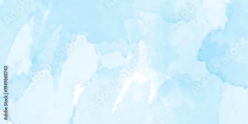 Light pastel sky soft cloud shapes blended blue watercolor effect, crumpled Light blue paper texture Soft blue abstract background with a watercolor.